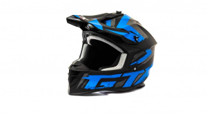 Шлем мото кроссовый GTX 633 (XXL) #9 BLACK/BLUE GREY