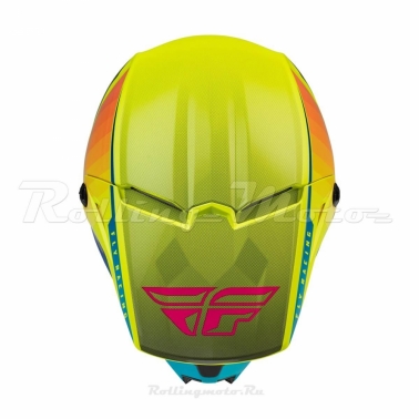Шлем кроссовый FLY RACING KINETIC Drift детский (синий/Hi-Vis желтый/серый, YM, 140126-602-2661)