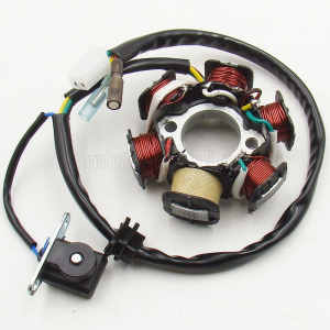 Статор генератора 152QMI,157QMJ (5+1 обмотка, фишка 3 конт.+2 пров.); GY6-125, 150сс