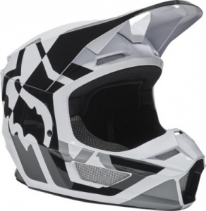 Мотошлем Fox V1 Lux Helmet (Black/White, L, 2022 (28001-018-L))