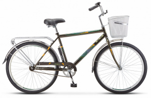 26" Велосипед Stels Navigator 200 Gent 19  (Оливковый)+корзина