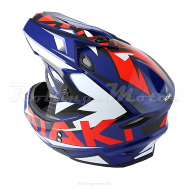 Шлем кроссовый ATAKI JK801 Rampage (синий/красный глянцевый, S,(020229-880-8988)