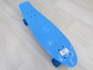 Скейтборд Fish голубой,  размер 27"*6", колеса: 59*43мм  78А, PU, ABEC-7