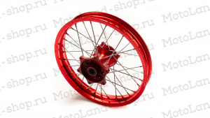 Обод задний 18" (2,15-R18 d=17mm) CNC ступица, алюминий/красный X-TECH