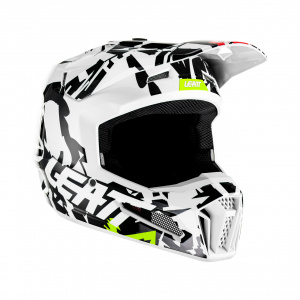 Мотошлем подростковый Leatt Moto 3.5 Junior Helmet (Zebra, L, 2023 (1023011701))