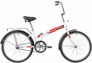 24"Велосипед NOVATRACK  складной, белый, TG,тормоз нож, двойной обод, багажник, сидение комфорт