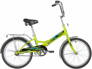 20"Велосипед NOVATRACK  складной, TG20, зеленый, тормоз нож, двойной обод, багажник