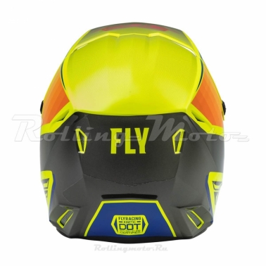 Шлем кроссовый FLY RACING KINETIC Drift детский (синий/Hi-Vis желтый/серый, YS, 140126-602-1030)