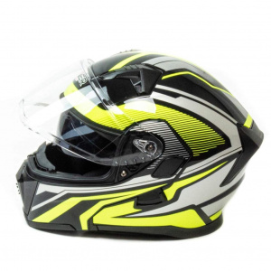 Шлем мото модуляр HIZER J5906 #1 (S) black/neon yellow 