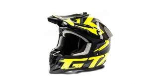 Шлем мото кроссовый GTX 633 (XXL) #8 BLACK/FLUO YELLOW GREY