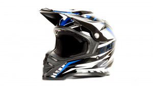 Шлем мото кроссовый HIZER B6197 (M) #4 black/blue/white