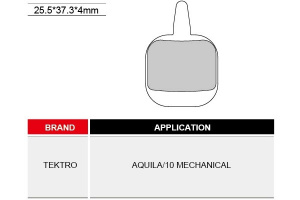Колодки для д/ т.,блистер TEKTRO AQULA/10 MECHANICAL Тайвань 3122612-23
