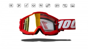 Очки мотокросс 100% red frame
