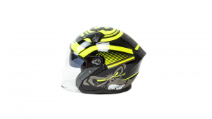 Шлем мото открытый HIZER J228 (XL) #1 black/neon yellow