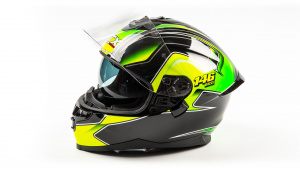 Шлем мото GTX 5672 (XL) #3 BLACK/FLUO YELLOW GREEN