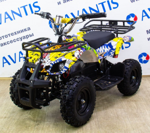 Детский квадроцикл (игрушка) ATV CLASSIC E 800W граффити желтый