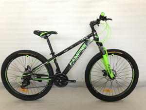  26" Велосипед  HYPE MD300-3 рама 15 (черно-зелёный матовый)
