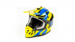 Шлем мото кроссовый GTX 633 (M) #1 FLUO YELLOW/BLUE BLACK