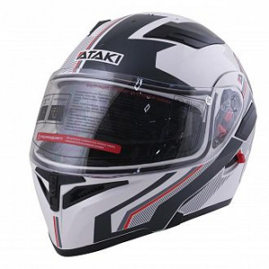 Шлем модуляр ATAKI JK902 Shape (белый/серый глянцевый, M, 020229-598-2822)