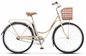 28" Велосипед Stels Navigator 325  20" (слон. кость/коричневый) Z010+корзина корич.
