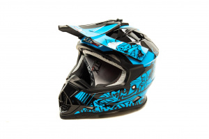 Шлем мото кроссовый GTX 632S (S) #3 BLACK / BLUE детский (49-50)