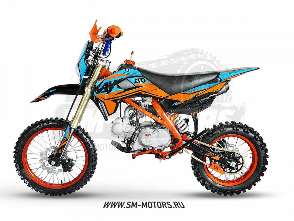 Питбайк KAYO EVOLUTION YX125EM 17/14 KRZ (механ. сцепл., эл. стартер 2022 г.)