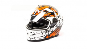 Шлем мото интеграл GTX 578 (XL) #6 WHITE/FLUO ORANGE RED BLACK