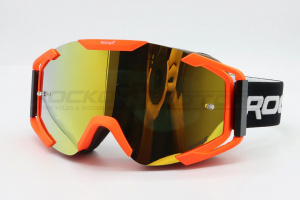 Очки кроссовые ROCKOT RM-378 (красный/золотистая, REVO Light, Anti-Scratch)