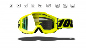 Очки мотокросс 100% yellow frame